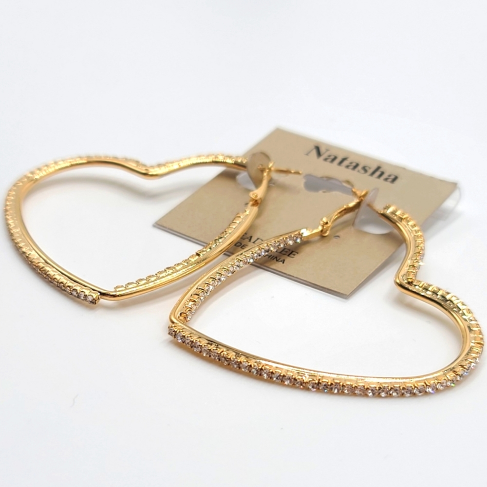Heart Shaped Studded Hollow Earrings